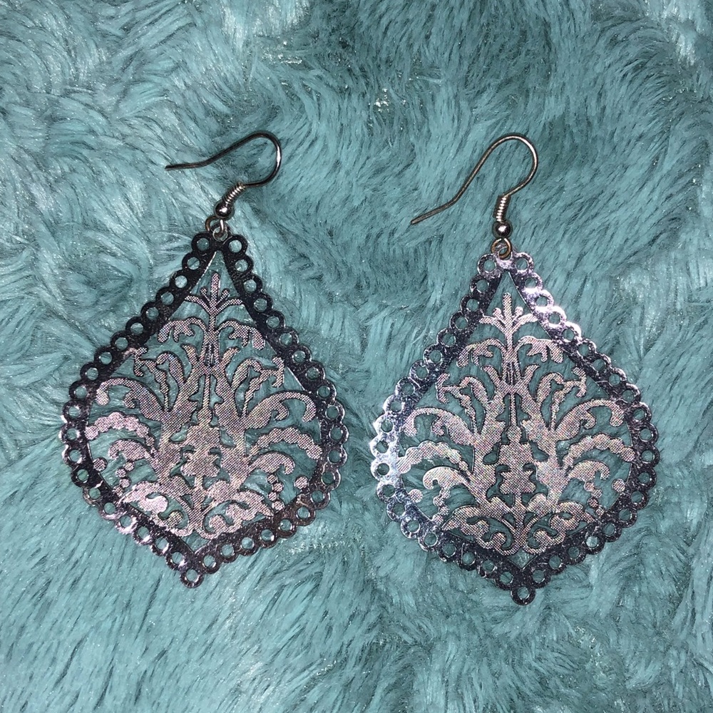 Ikat Silver Earrings